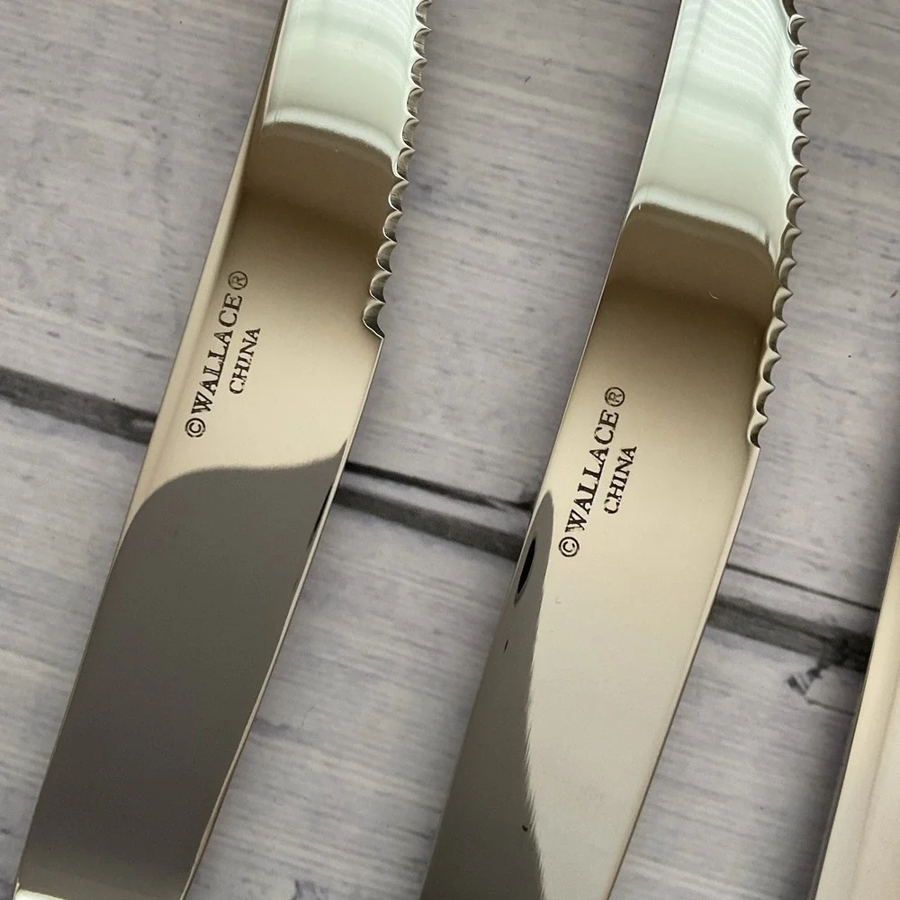 Wallace ARLINGTON Steak Knives Set Of 6 Stainless Steel Flatware #3